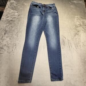 Mudd Skinny Jeans Juniors 7 Blue Medium Wash High Rise Stretch Denim 5-Pocket